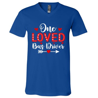 One Loved Bus Driver Cute Gift Funny Valentine's Day Funny Gift V-Neck T-Shirt