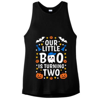 Our Little Boo Is Turning Two Yr 2nd Birthday Halloween Gift Ladies PosiCharge Tri-Blend Wicking Tank