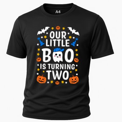 Our Little Boo Is Turning Two Yr 2nd Birthday Halloween Gift Performance Shirt