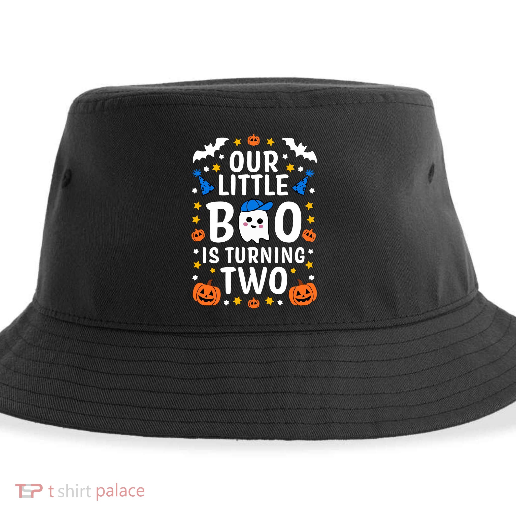 Our Little Boo Is Turning Two Yr 2nd Birthday Halloween Gift Sustainable Bucket Hat