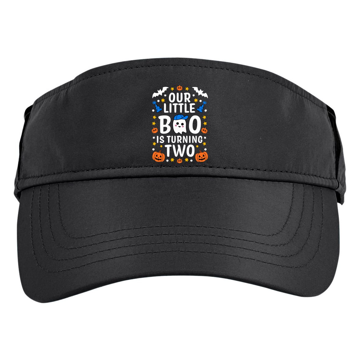 Our Little Boo Is Turning Two Yr 2nd Birthday Halloween Gift Adult Drive Performance Visor