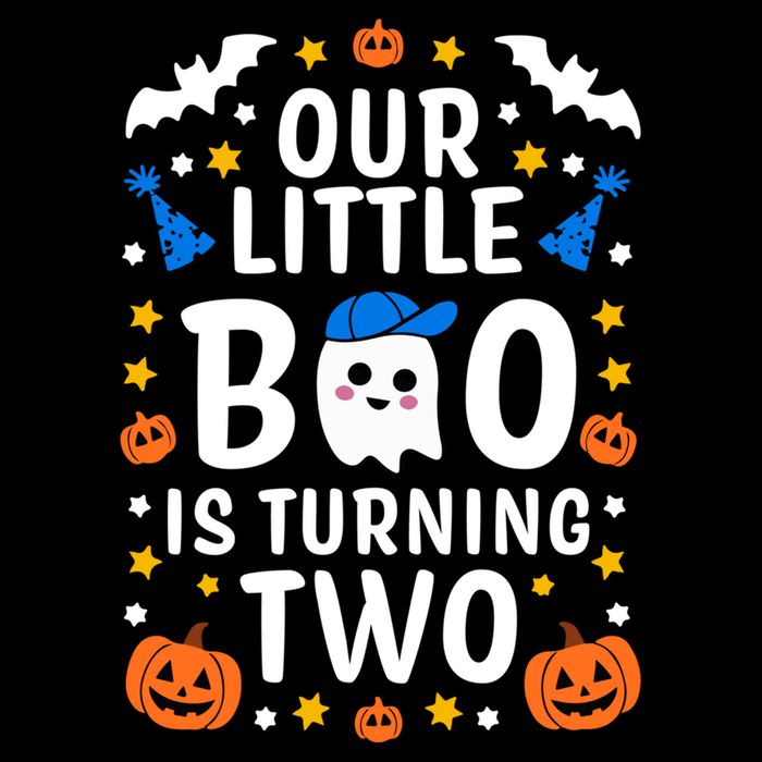 Our Little Boo Is Turning Two Yr 2nd Birthday Halloween Gift Drawstring Bag