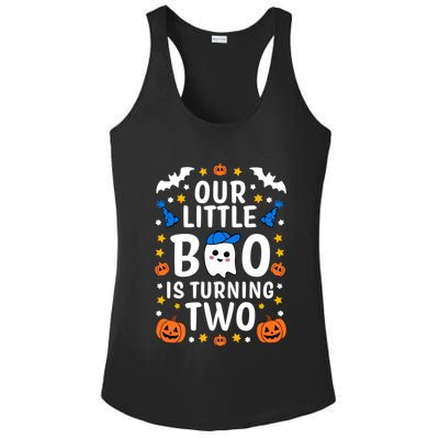 Our Little Boo Is Turning Two Yr 2nd Birthday Halloween Gift Ladies PosiCharge Competitor Racerback Tank