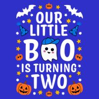 Our Little Boo Is Turning Two Yr 2nd Birthday Halloween Gift Button