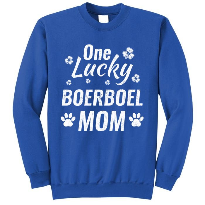 One Lucky Boerboel Mom Dog St Patricks Day Distressed Meaningful Gift Sweatshirt