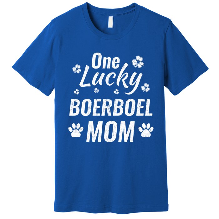 One Lucky Boerboel Mom Dog St Patricks Day Distressed Meaningful Gift Premium T-Shirt