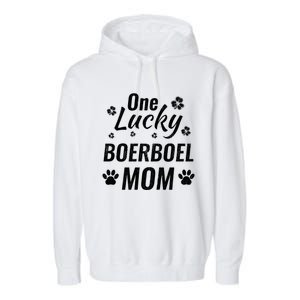 One Lucky Boerboel Mom Dog St Patricks Day Distressed Meaningful Gift Garment-Dyed Fleece Hoodie