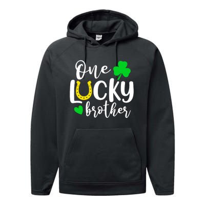 One Lucky Brother Shamrock Irish St Patricks Day Performance Fleece Hoodie