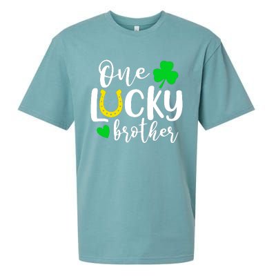 One Lucky Brother Shamrock Irish St Patricks Day Sueded Cloud Jersey T-Shirt