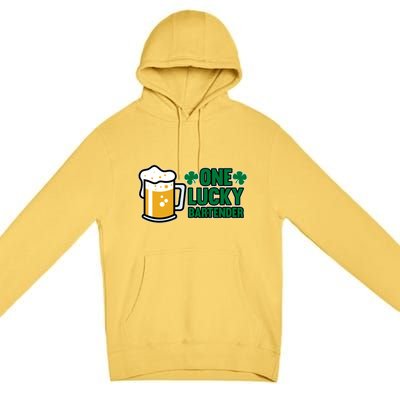 One Lucky Bartender St Patricks Day Irish Green Graphic Gift Premium Pullover Hoodie