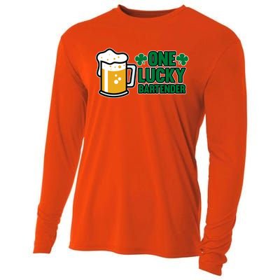 One Lucky Bartender St Patricks Day Irish Green Graphic Gift Cooling Performance Long Sleeve Crew