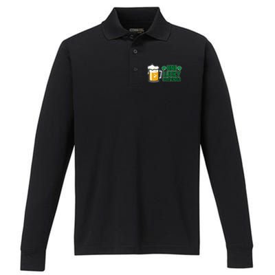 One Lucky Bartender St Patricks Day Irish Green Graphic Gift Performance Long Sleeve Polo