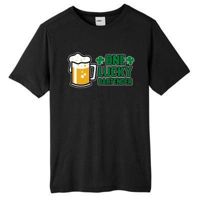 One Lucky Bartender St Patricks Day Irish Green Graphic Gift Tall Fusion ChromaSoft Performance T-Shirt