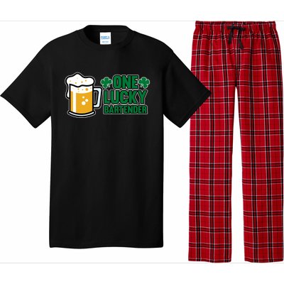 One Lucky Bartender St Patricks Day Irish Green Graphic Gift Pajama Set