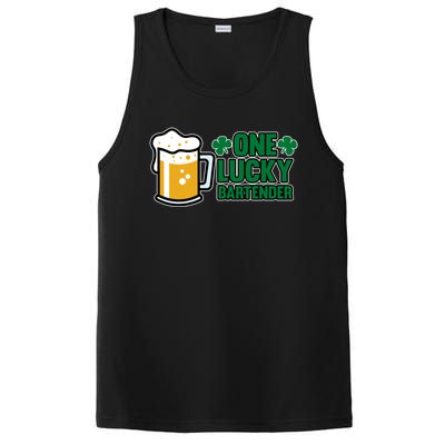 One Lucky Bartender St Patricks Day Irish Green Graphic Gift PosiCharge Competitor Tank