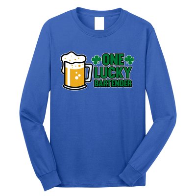 One Lucky Bartender St Patricks Day Irish Green Graphic Gift Long Sleeve Shirt