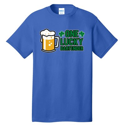 One Lucky Bartender St Patricks Day Irish Green Graphic Gift Tall T-Shirt