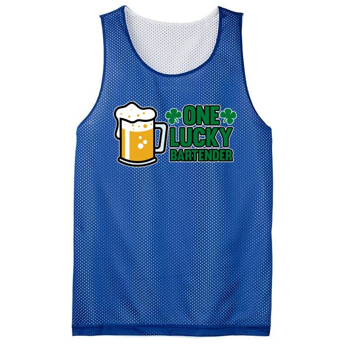 One Lucky Bartender St Patricks Day Irish Green Graphic Gift Mesh Reversible Basketball Jersey Tank