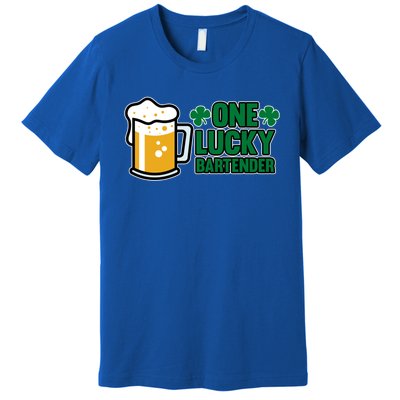 One Lucky Bartender St Patricks Day Irish Green Graphic Gift Premium T-Shirt