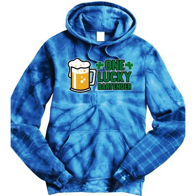 One Lucky Bartender St Patricks Day Irish Green Graphic Gift Tie Dye Hoodie