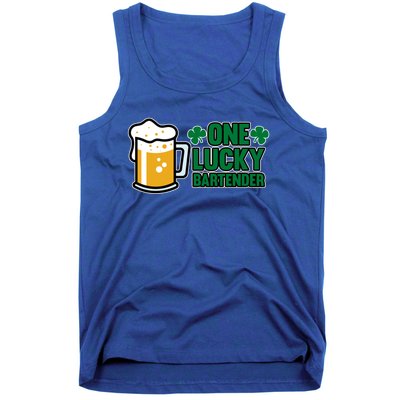 One Lucky Bartender St Patricks Day Irish Green Graphic Gift Tank Top