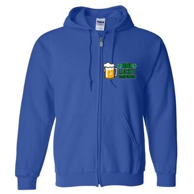 One Lucky Bartender St Patricks Day Irish Green Graphic Gift Full Zip Hoodie