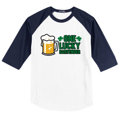 One Lucky Bartender St Patricks Day Irish Green Graphic Gift Baseball Sleeve Shirt