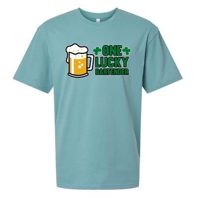 One Lucky Bartender St Patricks Day Irish Green Graphic Gift Sueded Cloud Jersey T-Shirt