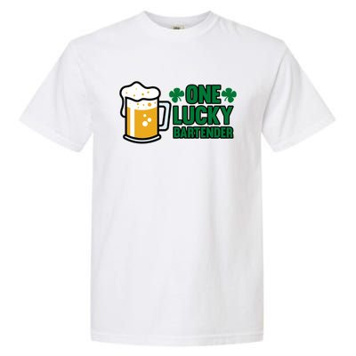 One Lucky Bartender St Patricks Day Irish Green Graphic Gift Garment-Dyed Heavyweight T-Shirt