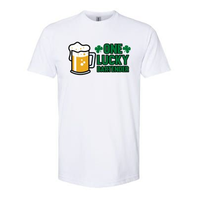 One Lucky Bartender St Patricks Day Irish Green Graphic Gift Softstyle CVC T-Shirt