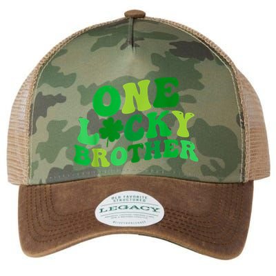 One Lucky Brother Retro Groovy Shamrock St. PatrickS Day Legacy Tie Dye Trucker Hat