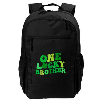One Lucky Brother Retro Groovy Shamrock St. PatrickS Day Backpack