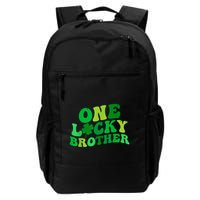 One Lucky Brother Retro Groovy Shamrock St. PatrickS Day Backpack