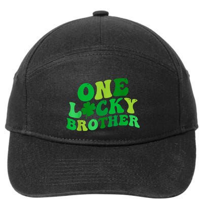 One Lucky Brother Retro Groovy Shamrock St. PatrickS Day 7-Panel Snapback Hat