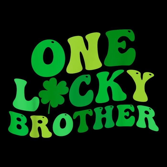 One Lucky Brother Retro Groovy Shamrock St. PatrickS Day Drawstring Bag