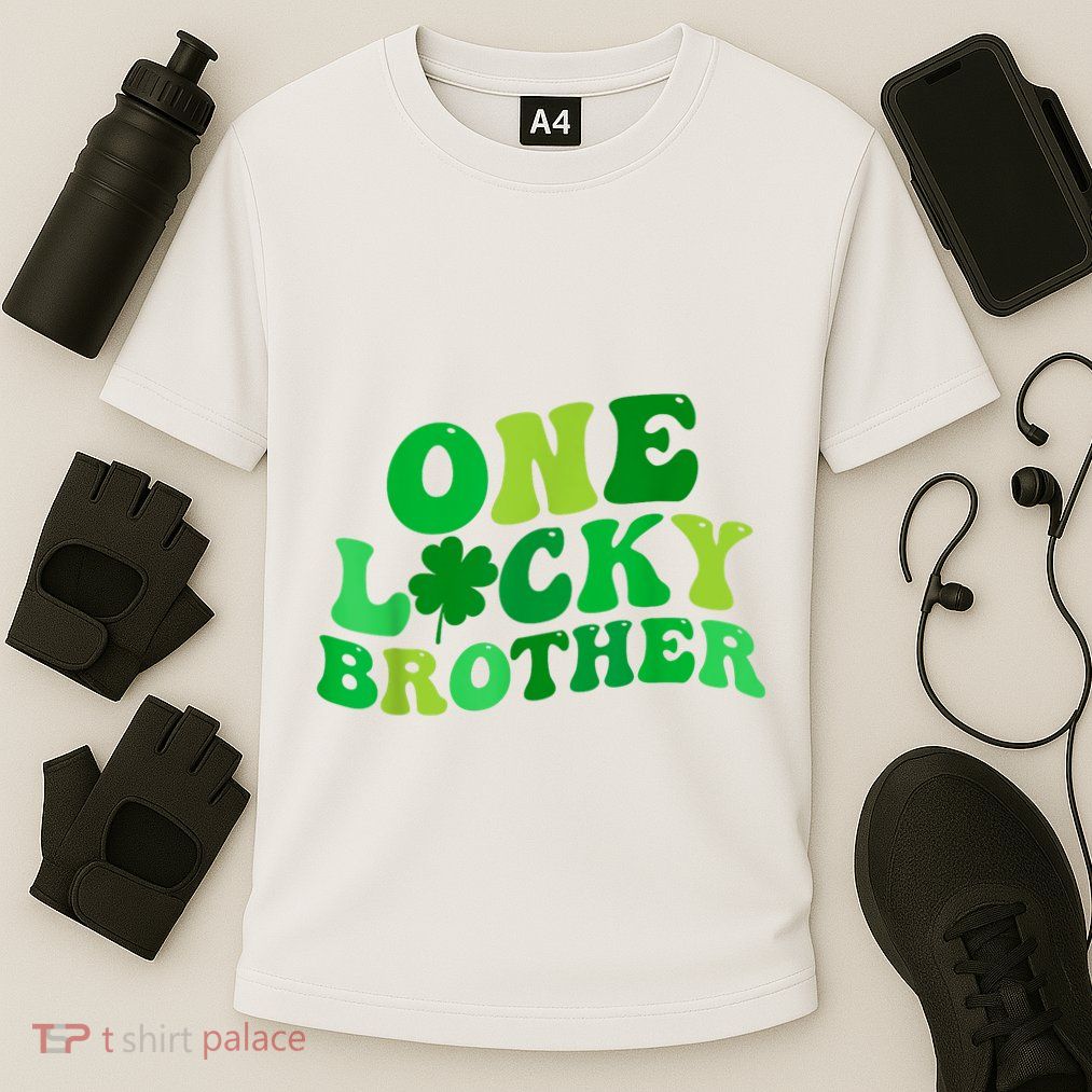 One Lucky Brother Retro Groovy Shamrock St. PatrickS Day Performance Shirt