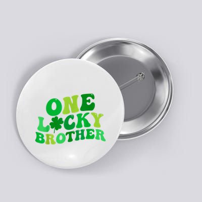 One Lucky Brother Retro Groovy Shamrock St. PatrickS Day Button