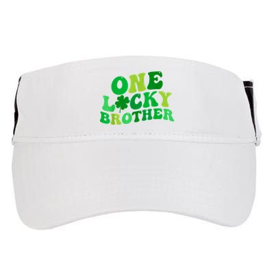 One Lucky Brother Retro Groovy Shamrock St. PatrickS Day Adult Drive Performance Visor