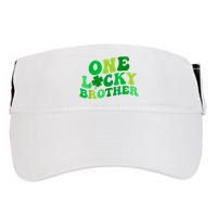 One Lucky Brother Retro Groovy Shamrock St. PatrickS Day Adult Drive Performance Visor