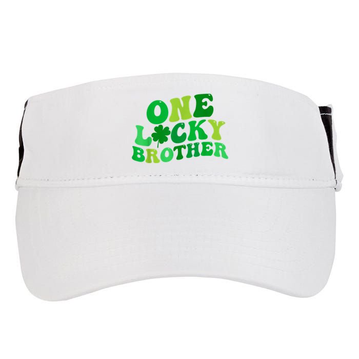 One Lucky Brother Retro Groovy Shamrock St. PatrickS Day Adult Drive Performance Visor