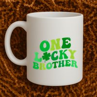 One Lucky Brother Retro Groovy Shamrock St. PatrickS Day Mug