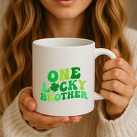 One Lucky Brother Retro Groovy Shamrock St. PatrickS Day Mug