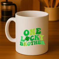 One Lucky Brother Retro Groovy Shamrock St. PatrickS Day Mug
