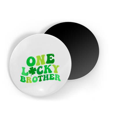 One Lucky Brother Retro Groovy Shamrock St. PatrickS Day Magnet