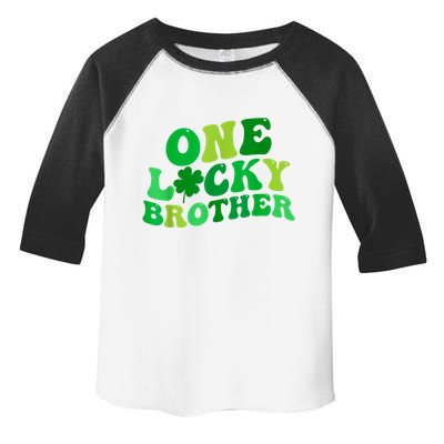 One Lucky Brother Retro Groovy Shamrock St. PatrickS Day Toddler Fine Jersey T-Shirt