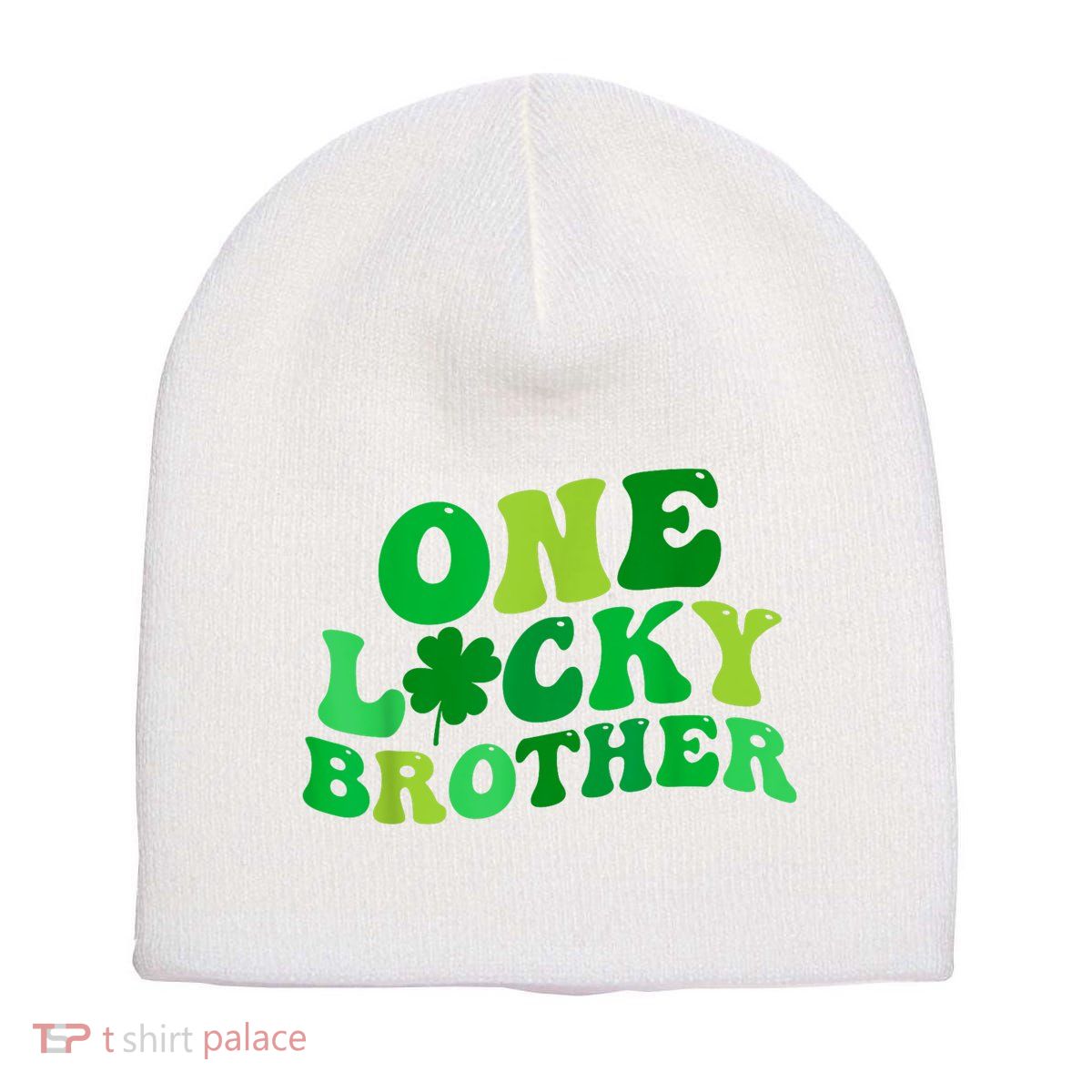 One Lucky Brother Retro Groovy Shamrock St. PatrickS Day Short Acrylic Beanie
