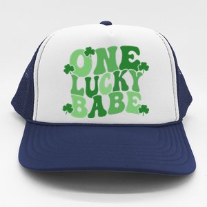 One Lucky Babe Groovy Retro St Patrick's Day Shamrock Irish Great Gift Trucker Hat