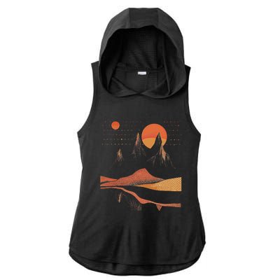 Orange Landscape Cool Ladies PosiCharge Tri-Blend Wicking Draft Hoodie Tank