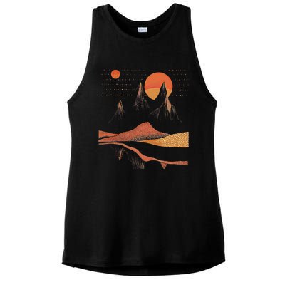 Orange Landscape Cool Ladies PosiCharge Tri-Blend Wicking Tank