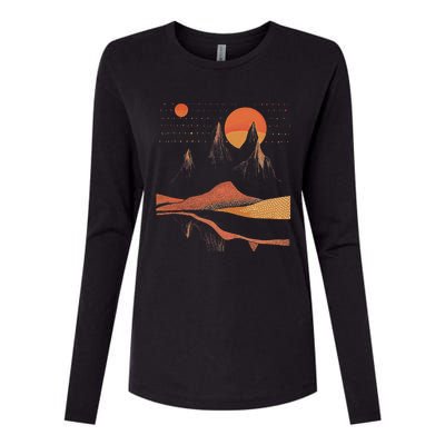 Orange Landscape Cool Womens Cotton Relaxed Long Sleeve T-Shirt